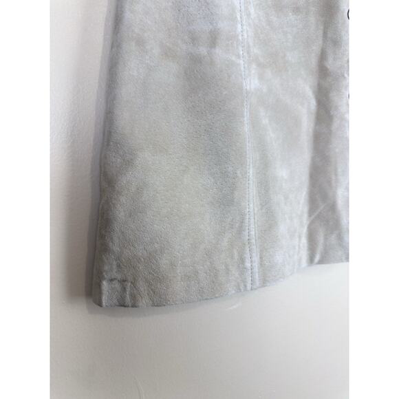 Bardot Leather Mini Skirt Size S Tan Beige Button Front A-Line Genuine Leather - Picture 3 of 11